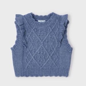 Mayoral Girls Blue Knitting Pullover Vest size 8